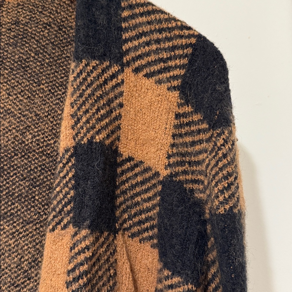 Madewell True Black Buffalo Check Kent Cardigan Sweater in Coziest Yarn Sz XS - Picture 4 of 10